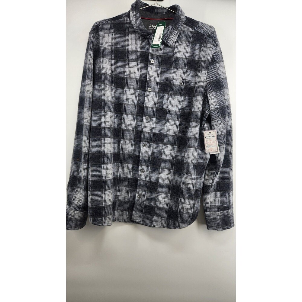 Flag &‎ Anthem Men's Large Grey Dunson Ombre Knit Flannel Shirt NWT